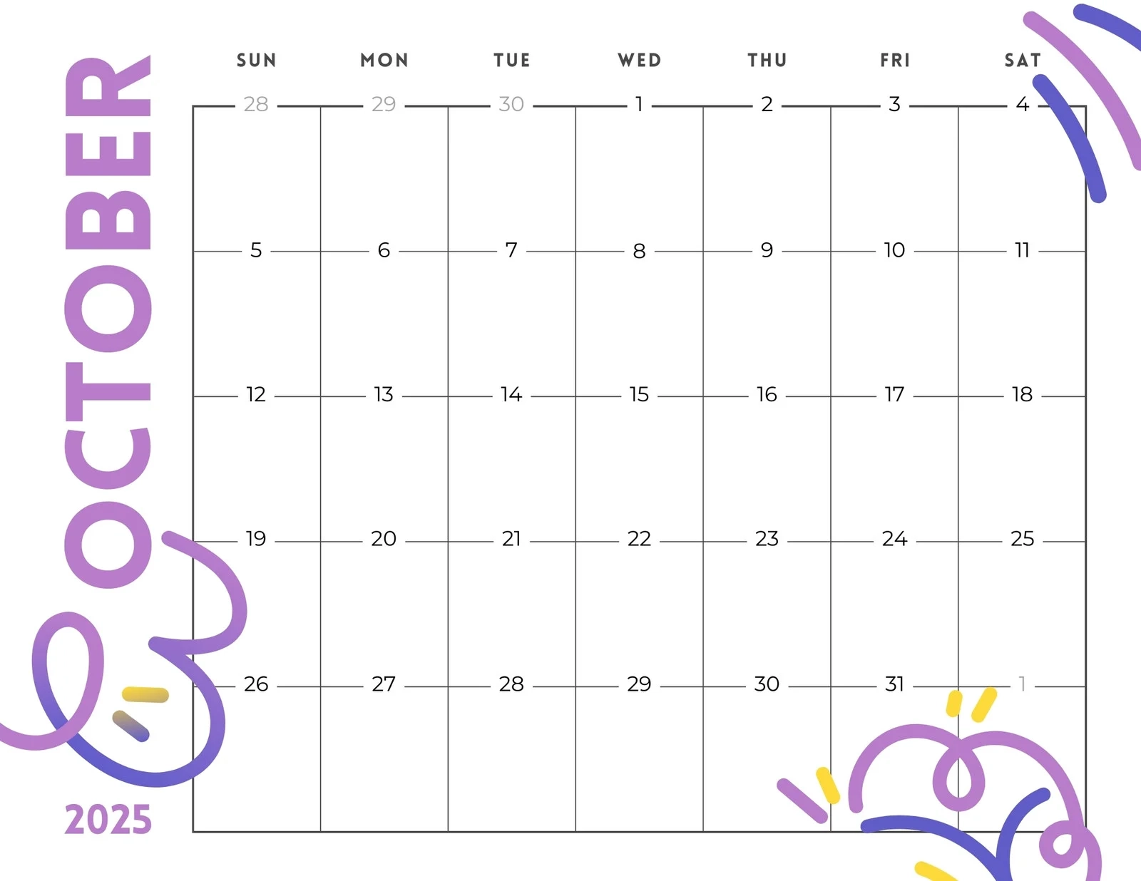Free And Customizable October Templates