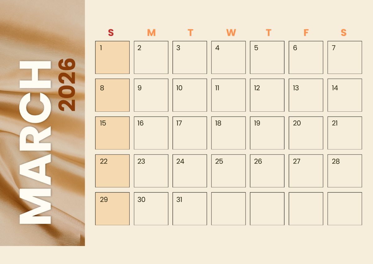 Free Blank March 2026 Calendar Template To Edit Online Free Blank March 2026 Calendar Template To Edit Online
