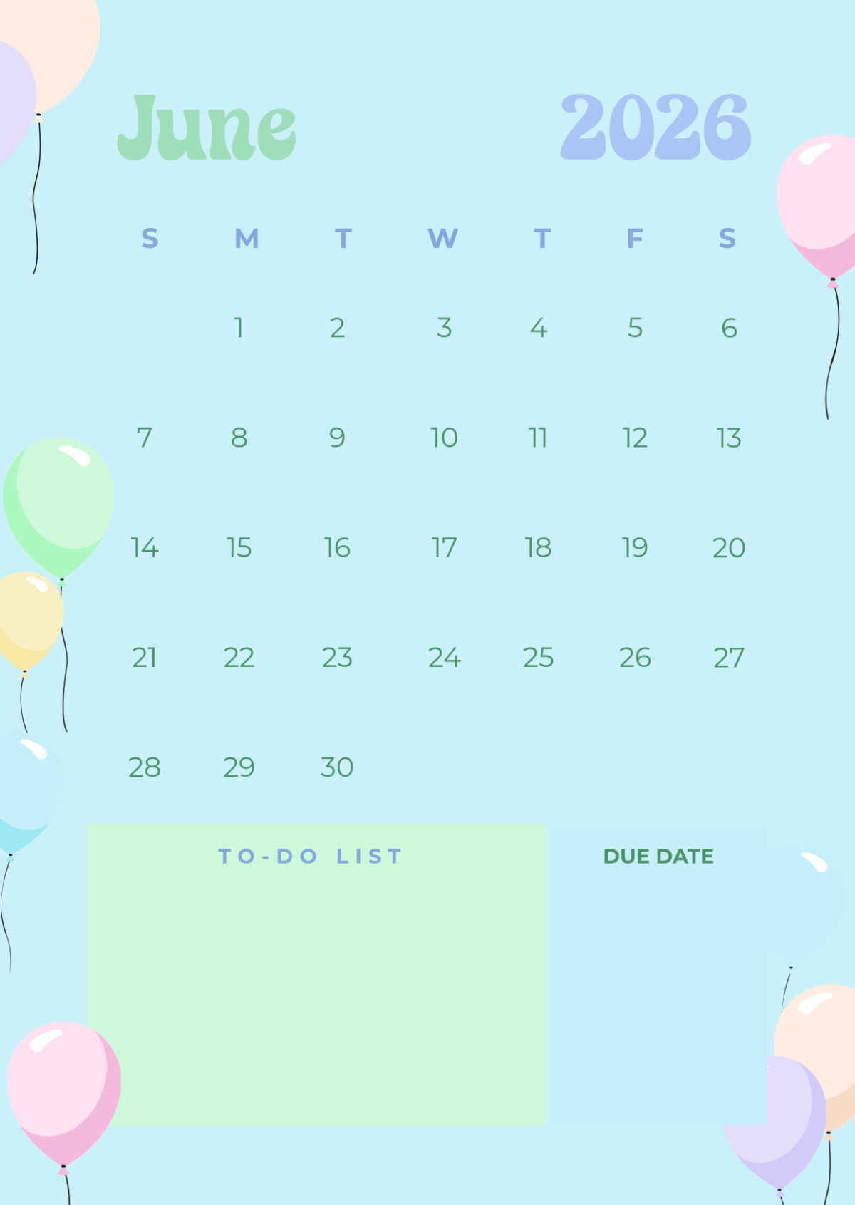 June Blank Calendar 2026 Online June Blank Calendar 2026 Online