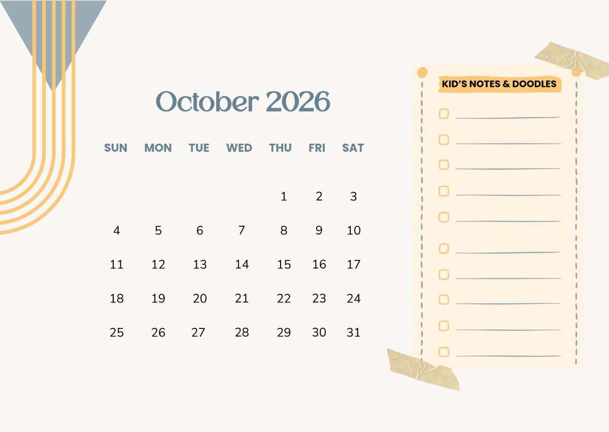 Blank Calendar October 2026