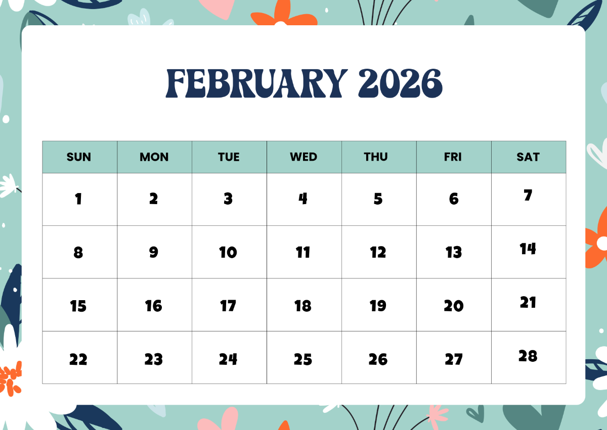 February 2026 Calendar Page