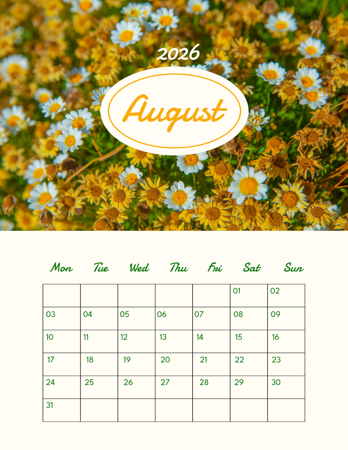 Free Garden August 2026 Calendar Template To Edit Online Free Garden August 2026 Calendar Template To Edit Online
