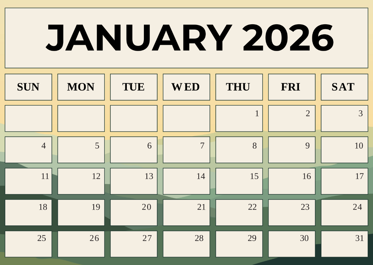 Free January 2026 Illustrated Calendar Template To Edit Online Free January 2026 Illustrated Calendar Template To Edit Online
