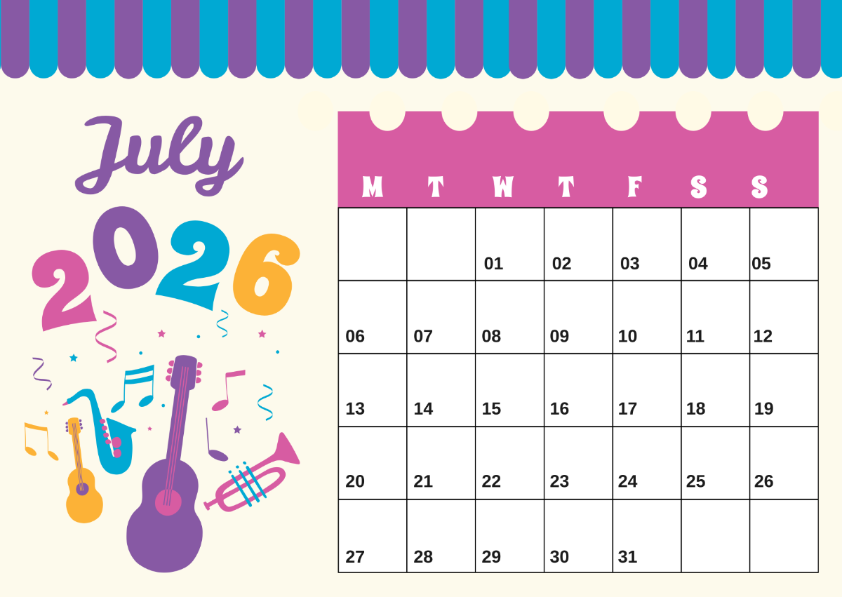 Free July 2025 Calendar Templates Editable And Printable
