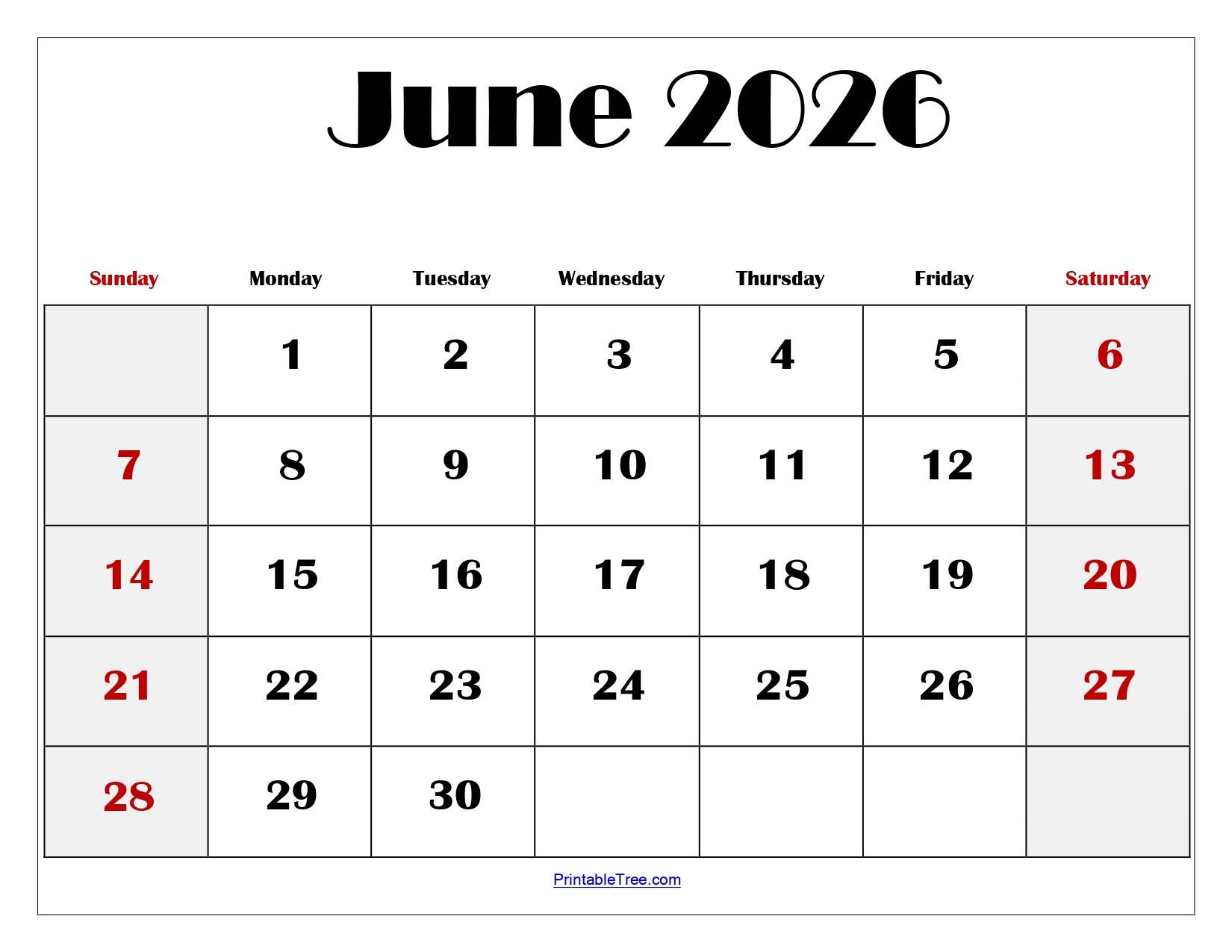 Free June 2026 Calendar Printable PDF With Holiday Templates Free June 2026 Calendar Printable PDF With Holiday Templates