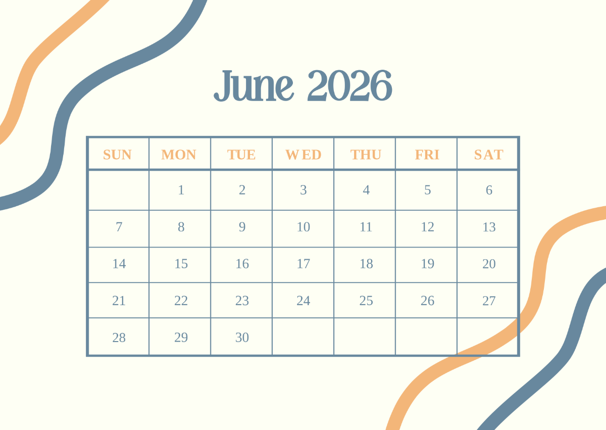 Free June 2026 Calendar Template To Edit Online Free June 2026 Calendar Template To Edit Online