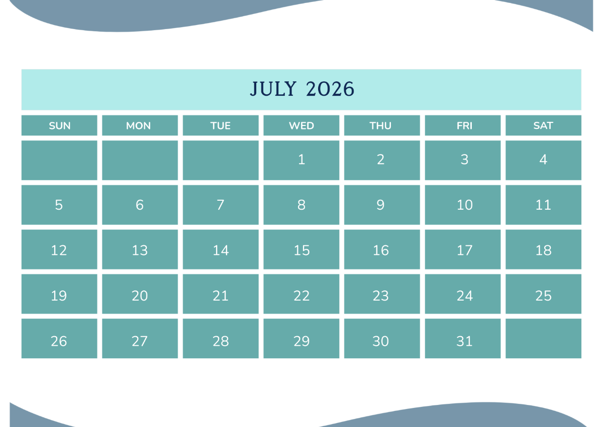 Free Landscape July 2026 Calendar Layout Template To Edit Online Free Landscape July 2026 Calendar Layout Template To Edit Online