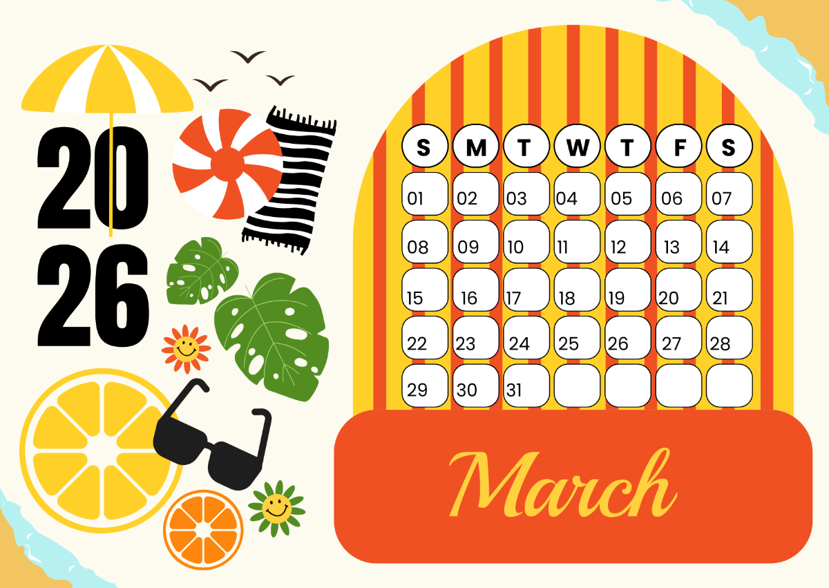 Free March 2026 Calendar Templates Editable And Printable