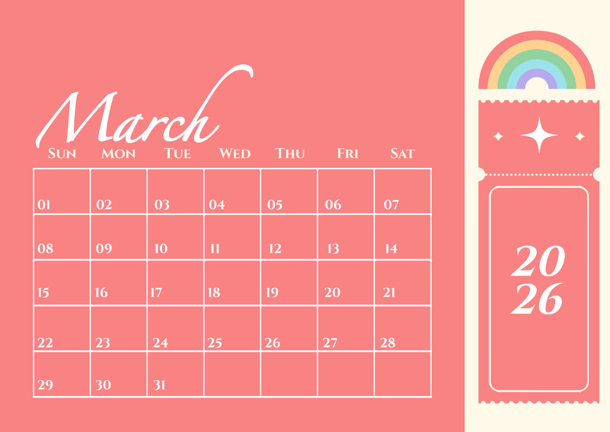 Free March 2026 Calendar Templates Editable And Printable