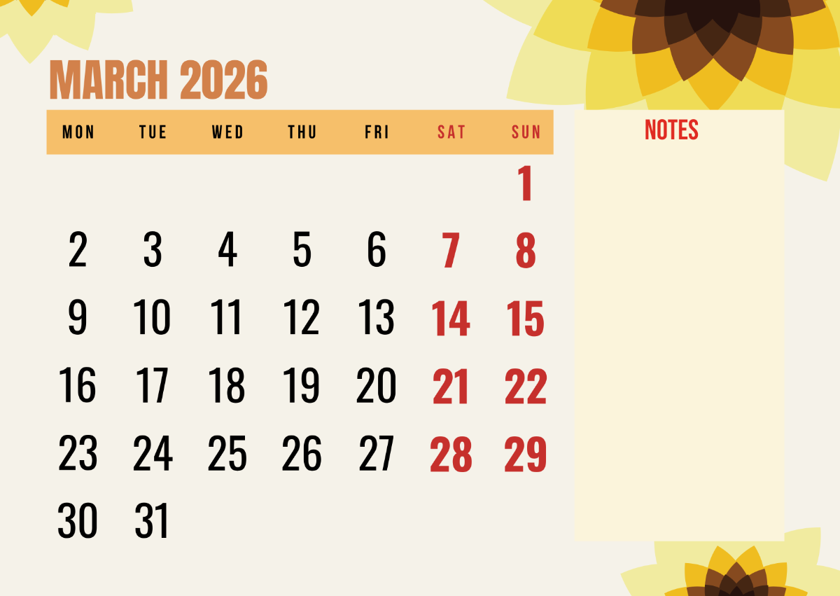 Free March 2026 Calendar Templates Editable And Printable