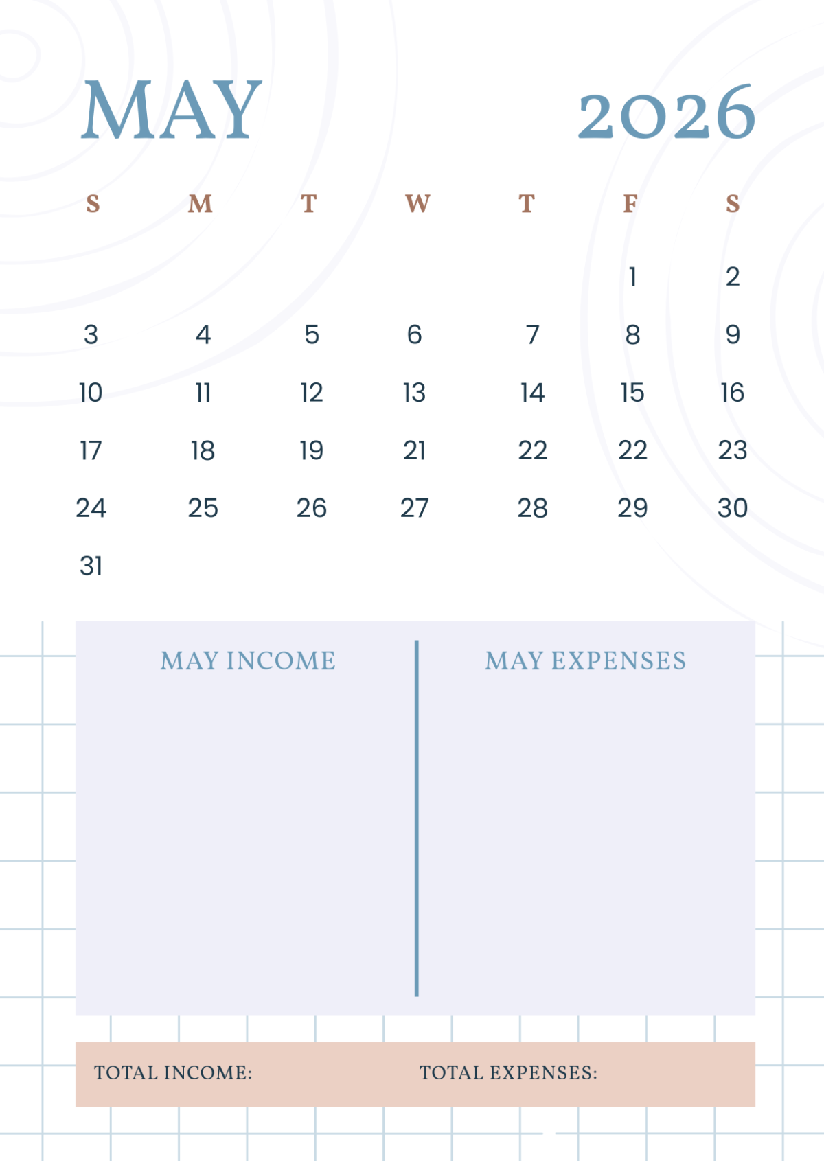 May Calendar 2026 Printable Free Blank May Calendar 2026 Printable Free Blank