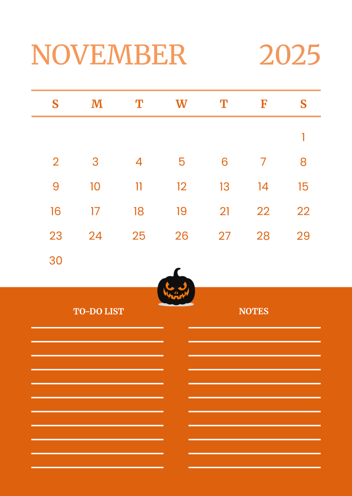 Blank November Calendar 2025 Printable Blank November Calendar 2025 Printable