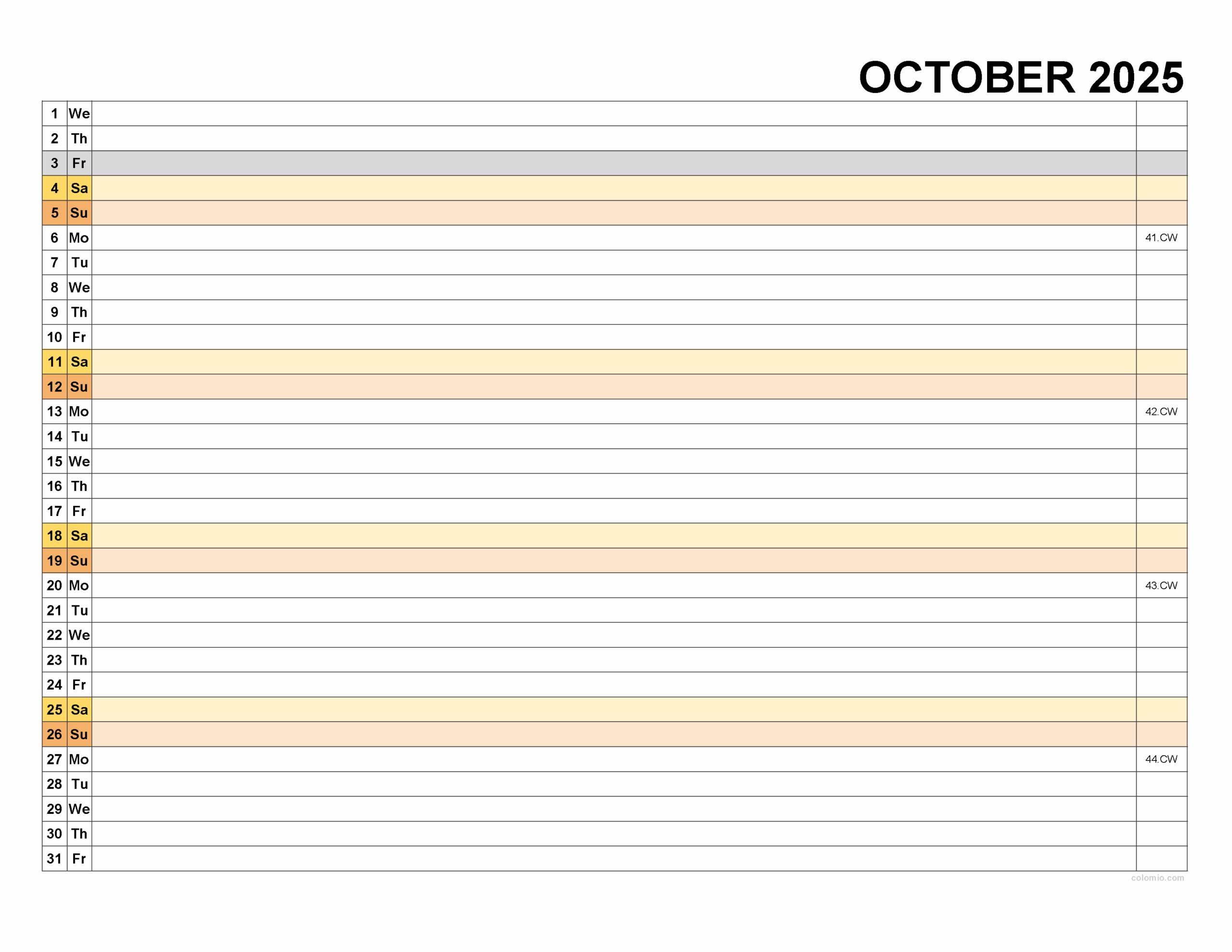 Free October 2025 Calendar Printable PDF XLS PNG Formats