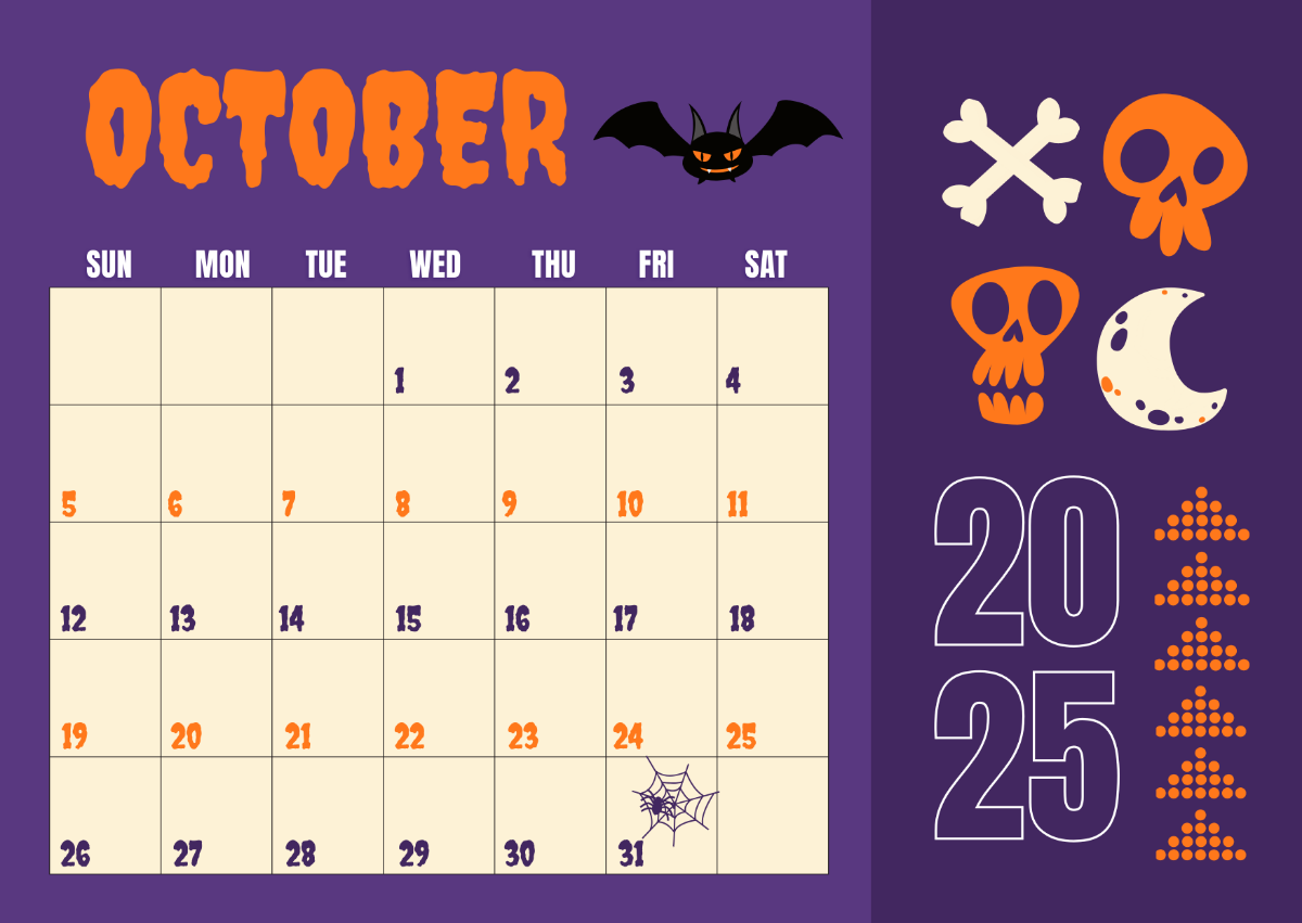 Blank October 2025 Calendar Template Blank October 2025 Calendar Template