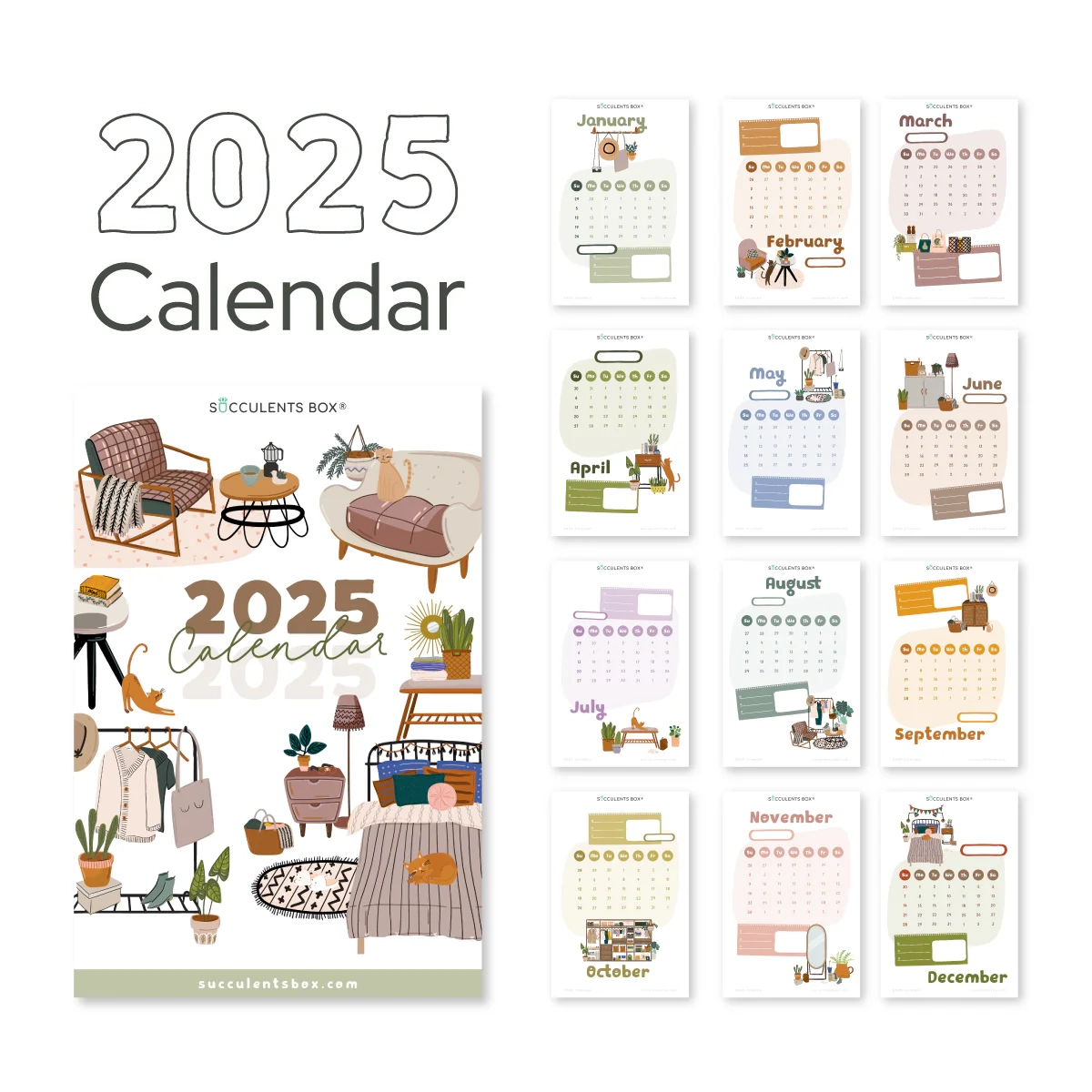 Free Printable 2025 Calendar Succulents Box Free Printable 2025 Calendar Succulents Box