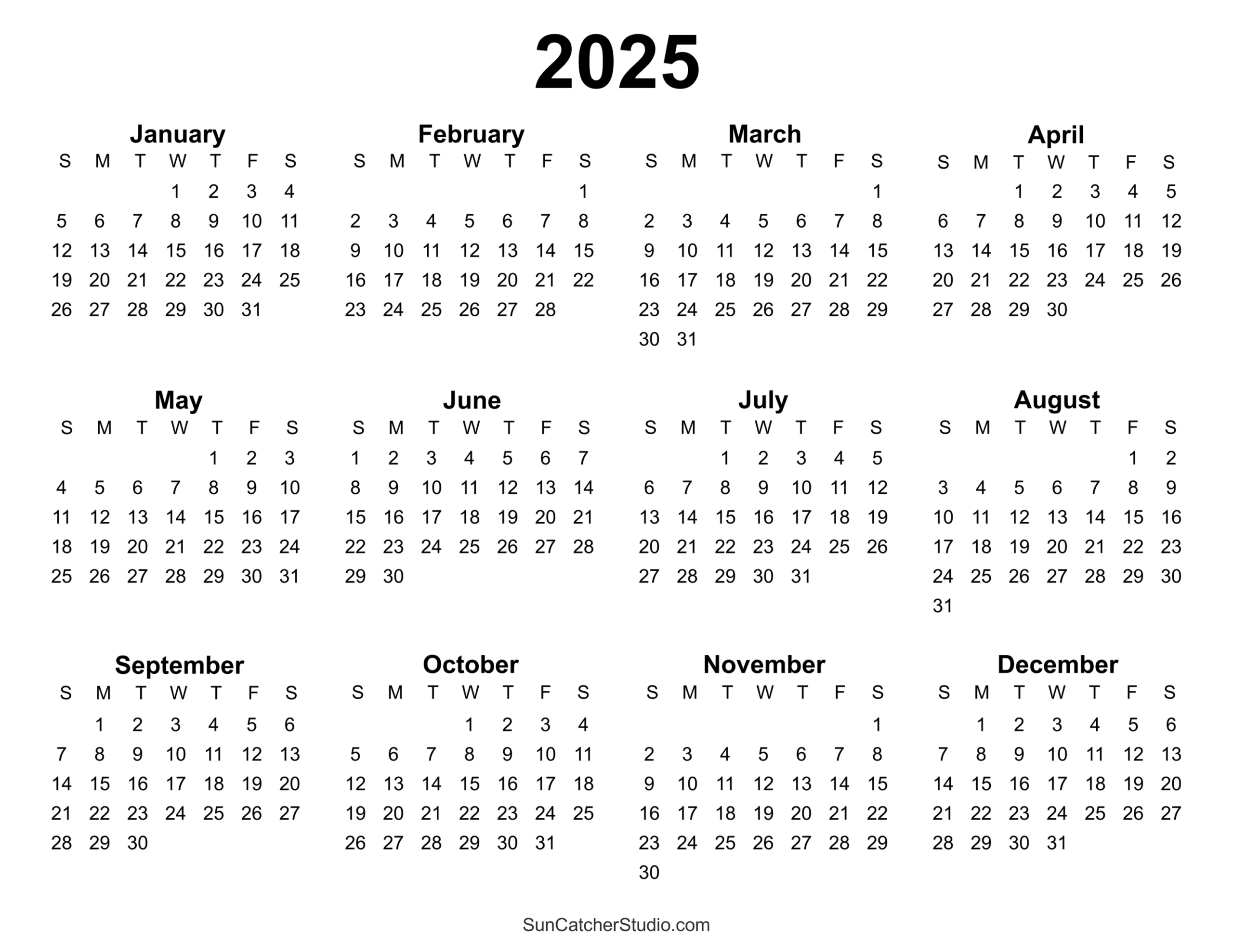 Free Printable 2025 Yearly Calendar Free Printables Monograms Design Tools Patterns DIY Projects Free Printable 2025 Yearly Calendar Free Printables Monograms Design Tools Patterns DIY Projects