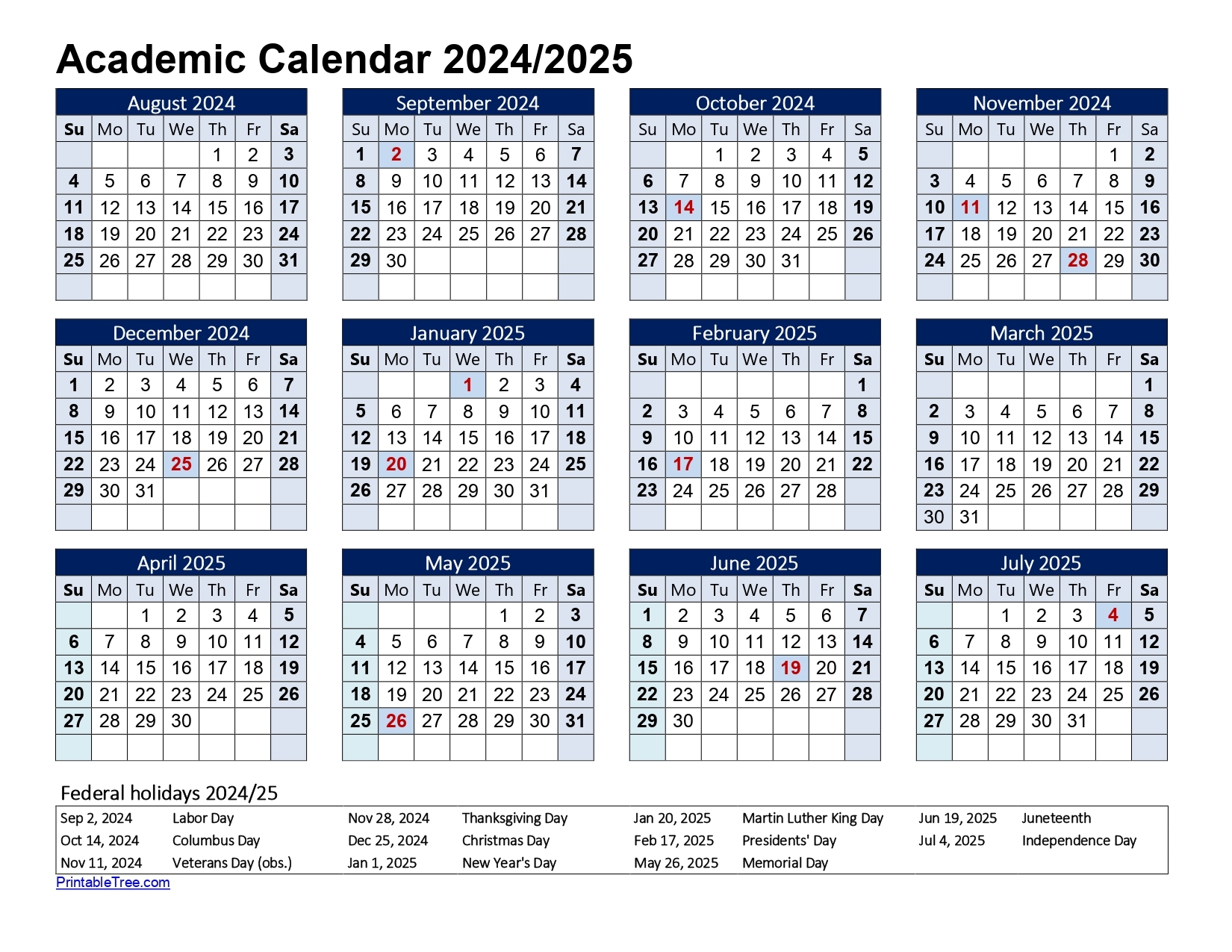 Free Printable Academic Calendar 2024 To 2025 Templates Printable Tree Free Printable Academic Calendar 2024 To 2025 Templates Printable Tree