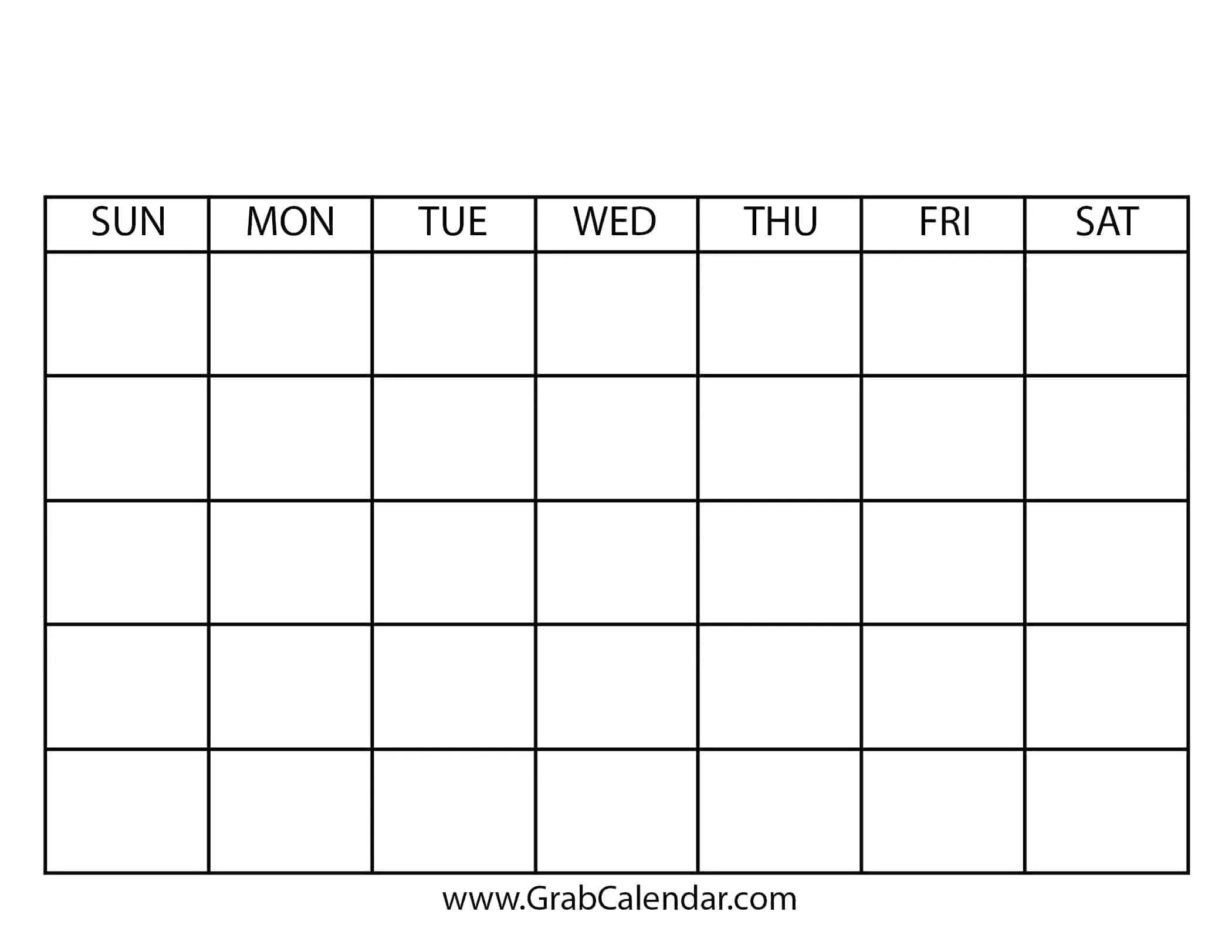 Blank 2025 Printable Calendar