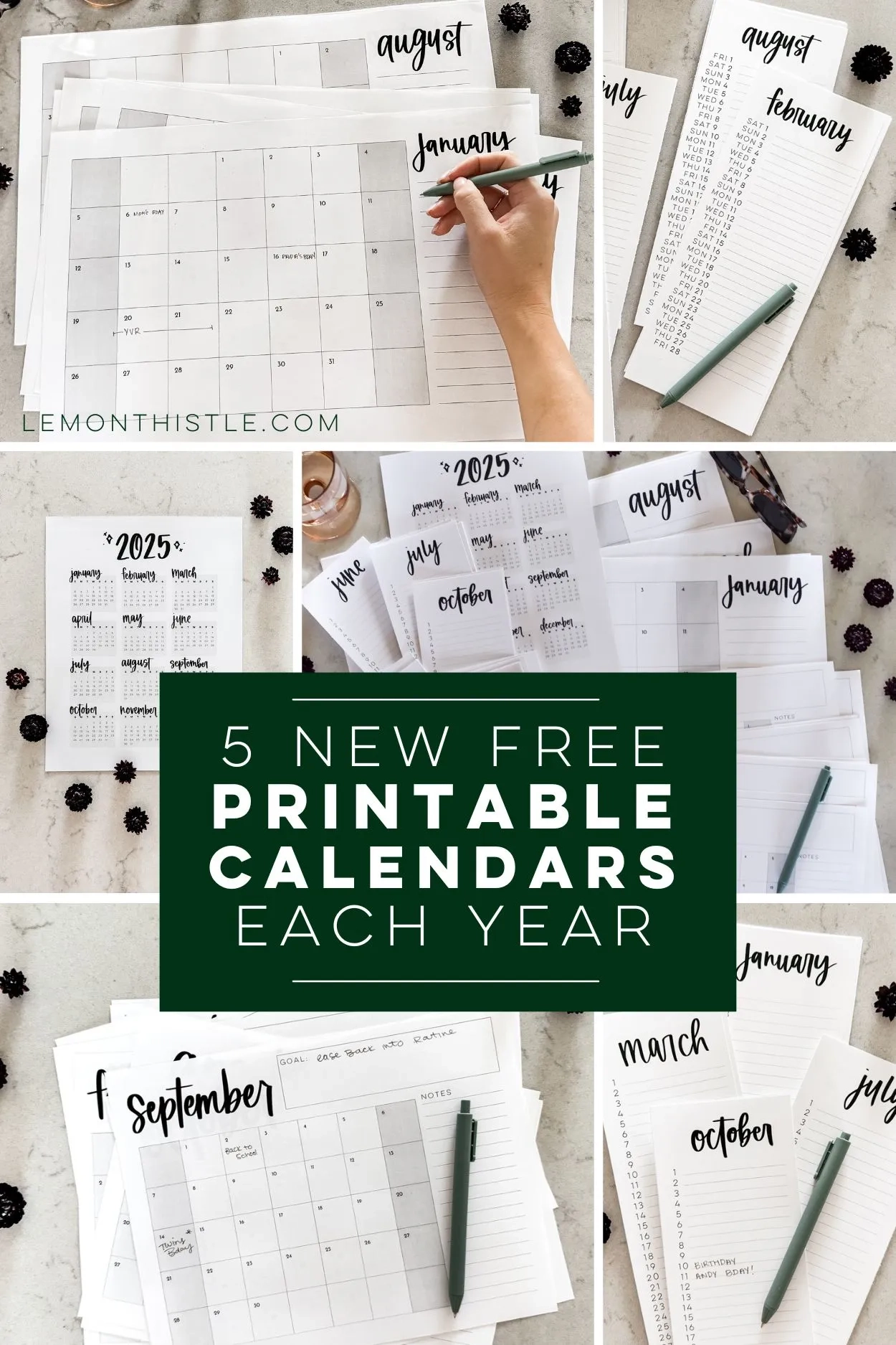 Free Printable Calendars 2025 Lemon Thistle Free Printable Calendars 2025 Lemon Thistle