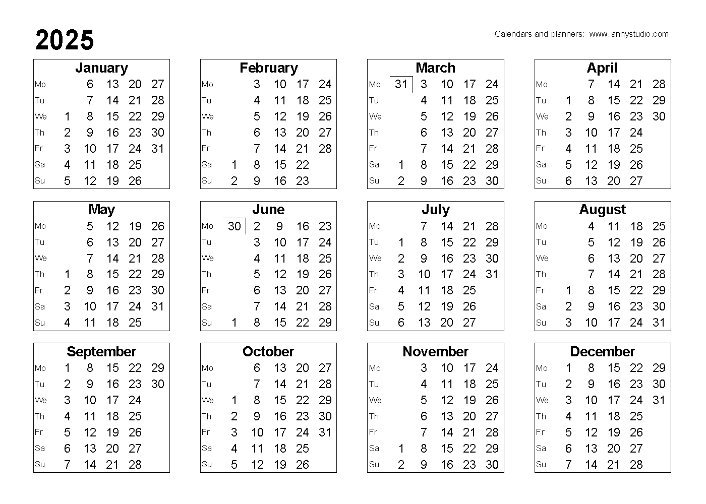 Blank Calendar July 2026