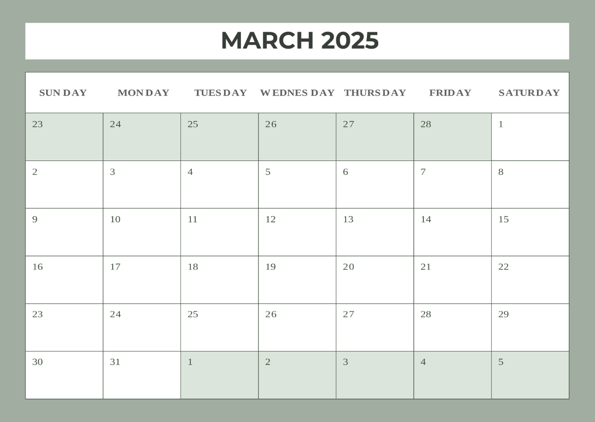 Blank Printable Calendar Pages 2025