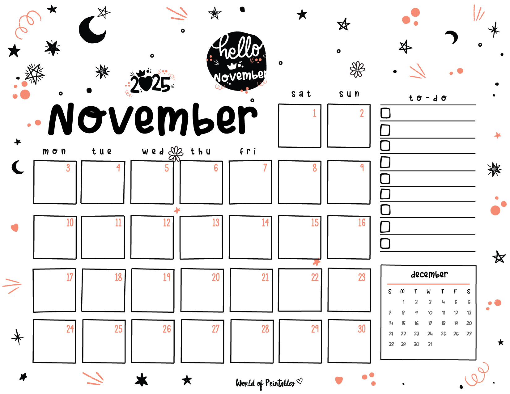 November 2025 Calendar Printable Free November 2025 Calendar Printable Free