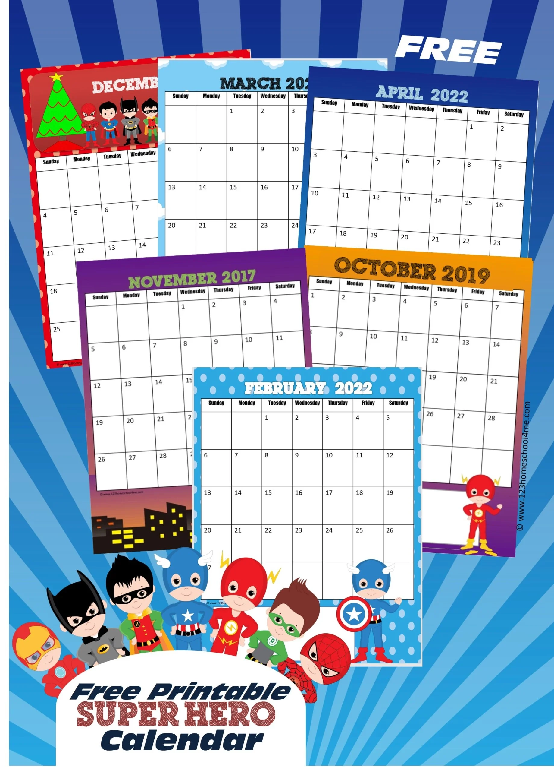 FREE Printable Superhero Calendar 2025 2026 FREE Printable Superhero Calendar 2025 2026