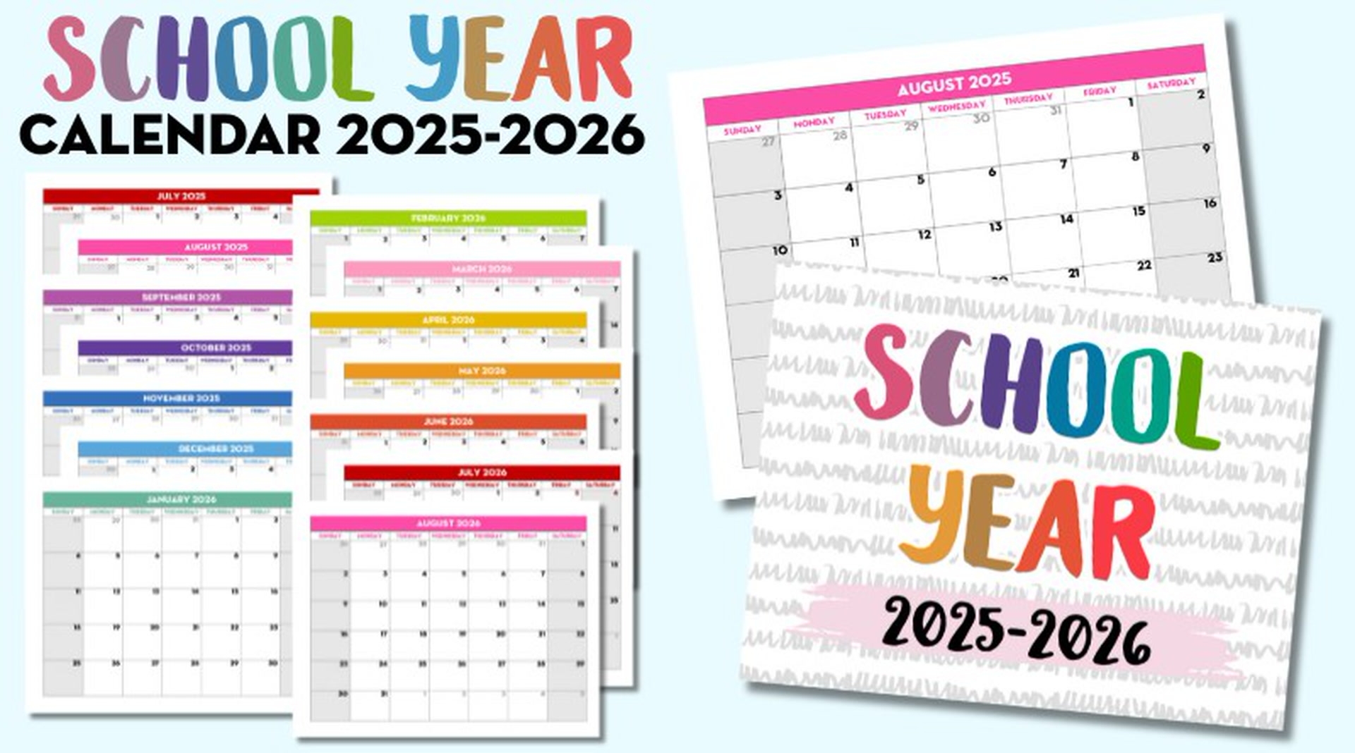 Free Printable Traceable Monthly School Calendars 2025 2026 Lovely Planner Free Printable Traceable Monthly School Calendars 2025 2026 Lovely Planner