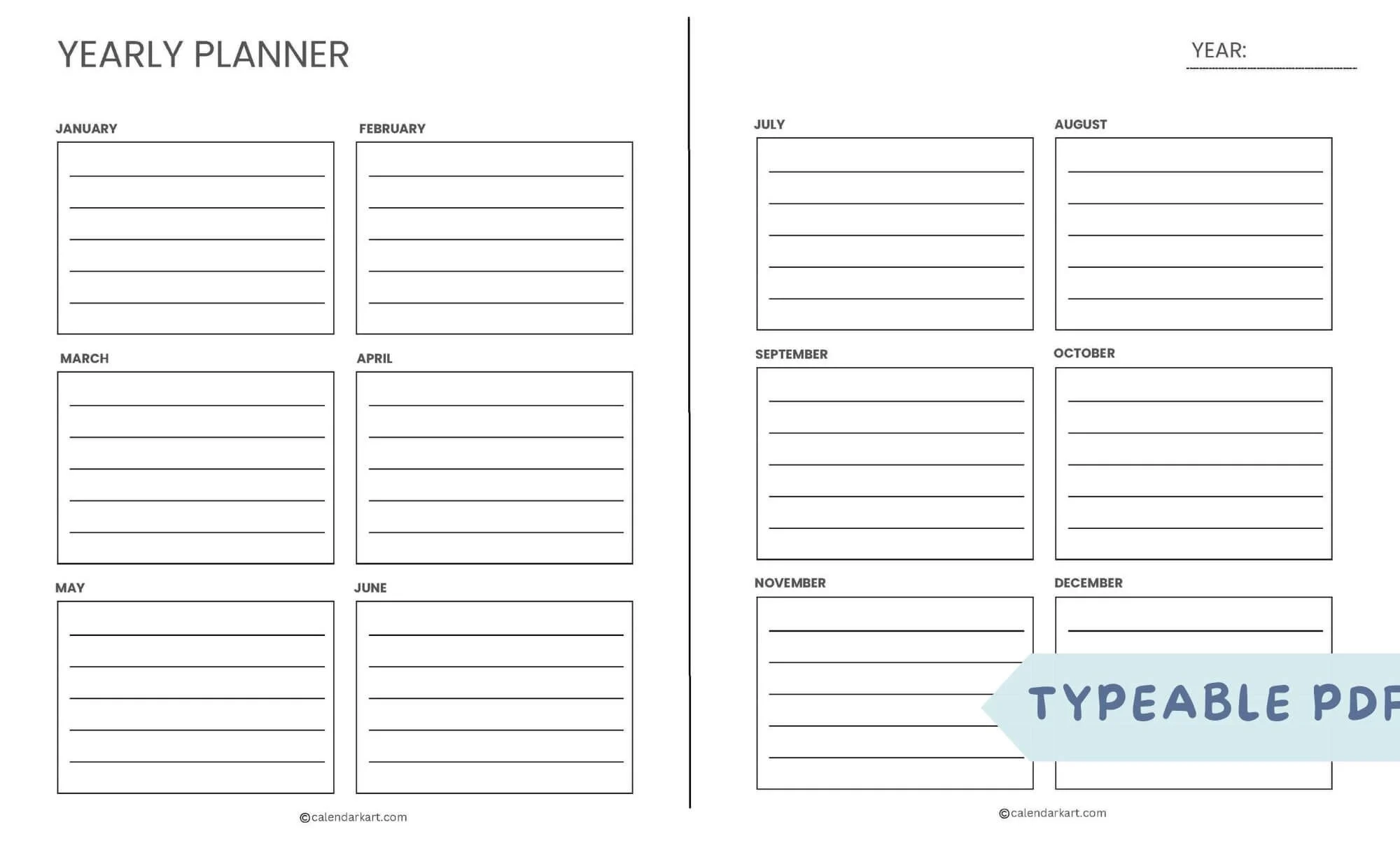 Free Printable Year At A Glance Calendar 2025 CalendarKart