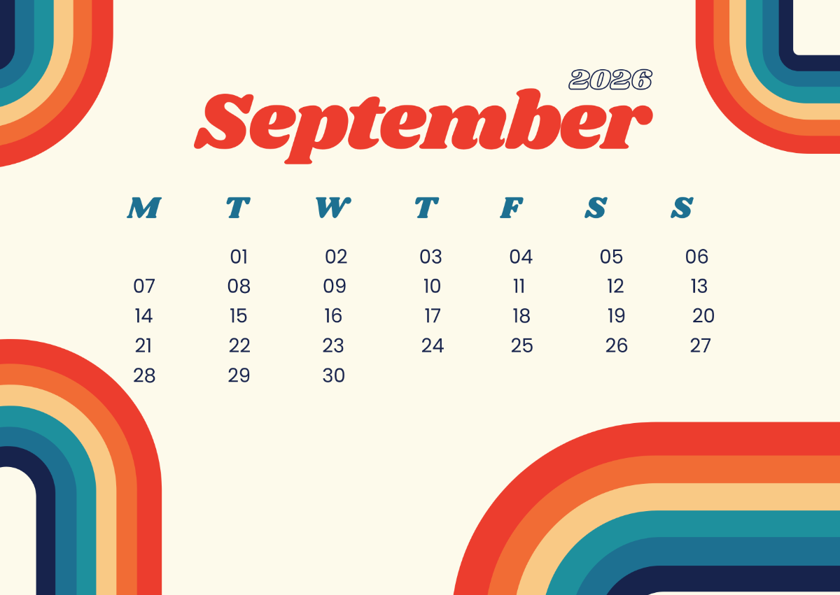 Free Retro September 2026 Calendar Template To Edit Online Free Retro September 2026 Calendar Template To Edit Online