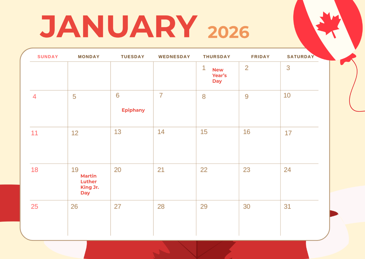 July 2026 Calendar Canada