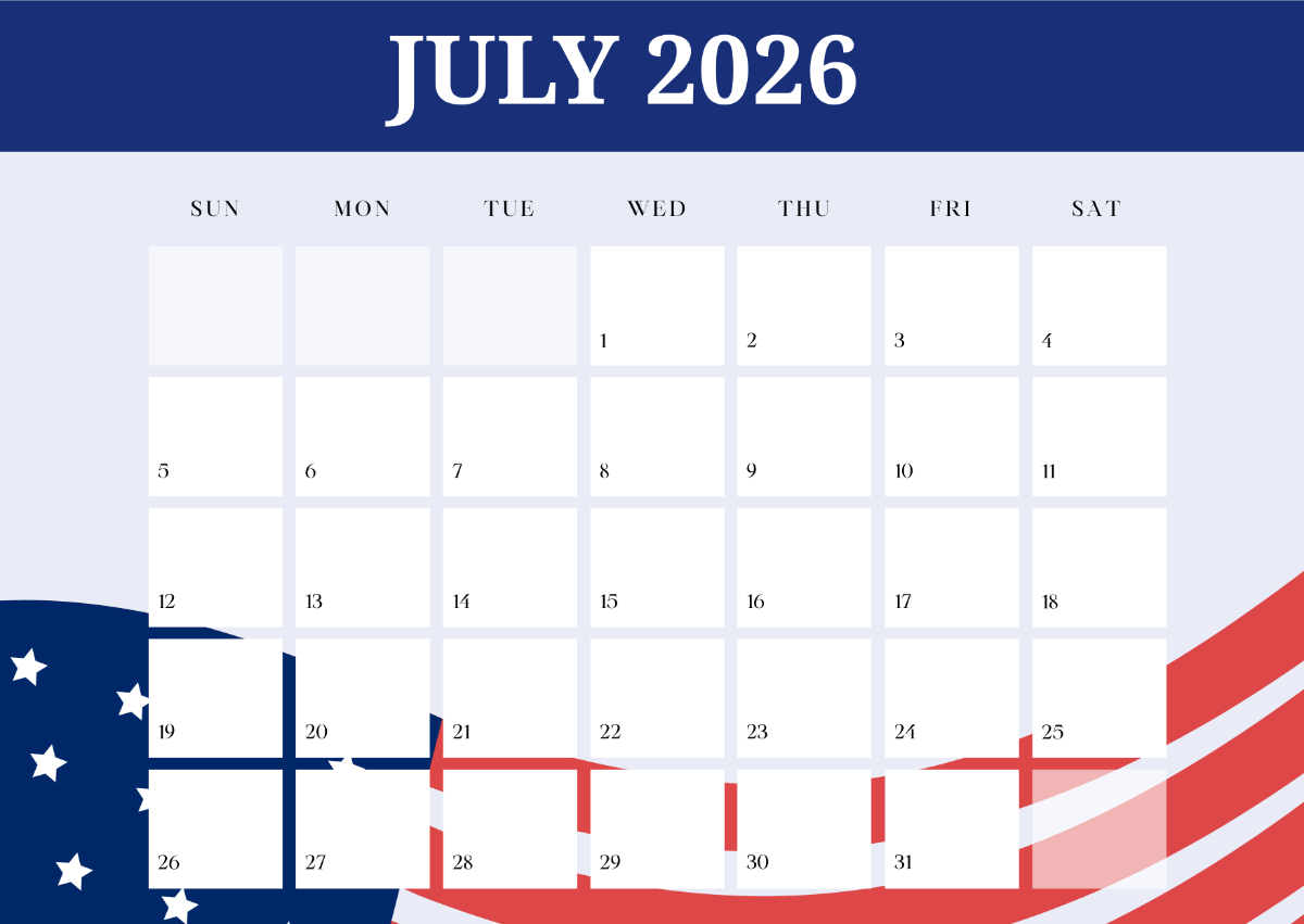 Free USA Flag July 2026 Calendar Template To Edit Online Free USA Flag July 2026 Calendar Template To Edit Online