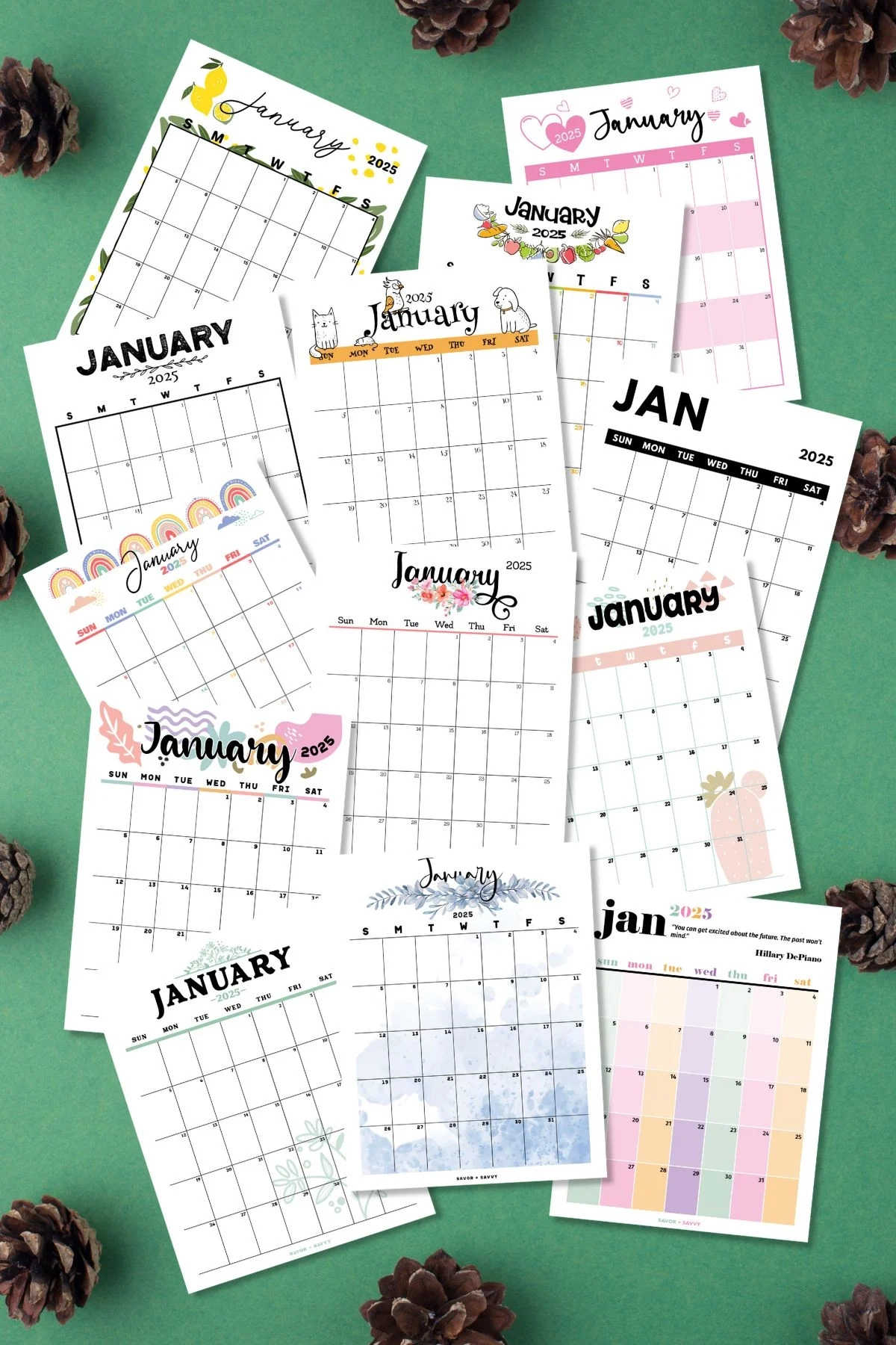 January 2025 Calendar Templates 14 Free Printables Savor Savvy January 2025 Calendar Templates 14 Free Printables Savor Savvy