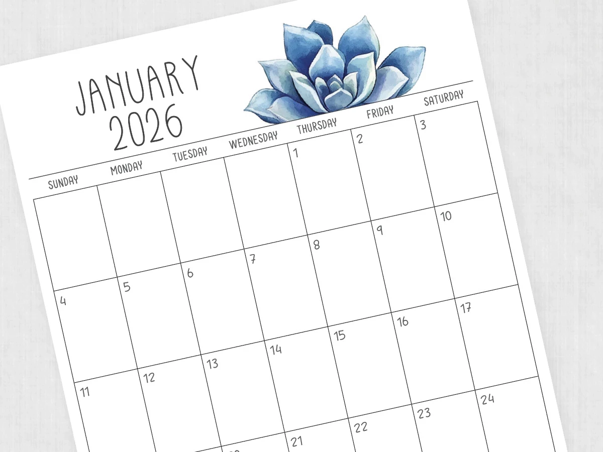 January 2026 Calendar Printable PDF Templates January 2026 Calendar Printable PDF Templates