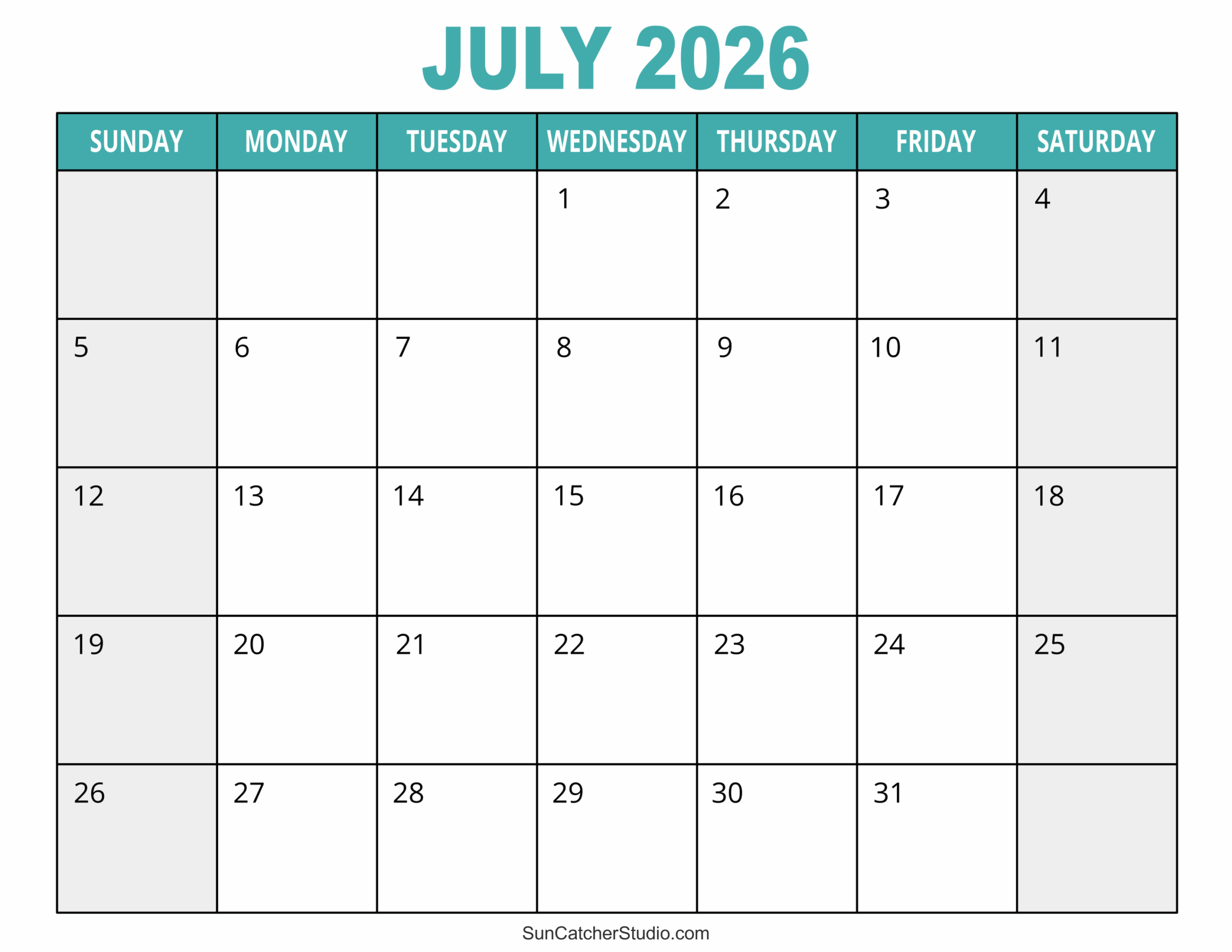 July 2026 Calendar Free Printable Free Printables Monograms Design Tools Patterns DIY Projects July 2026 Calendar Free Printable Free Printables Monograms Design Tools Patterns DIY Projects