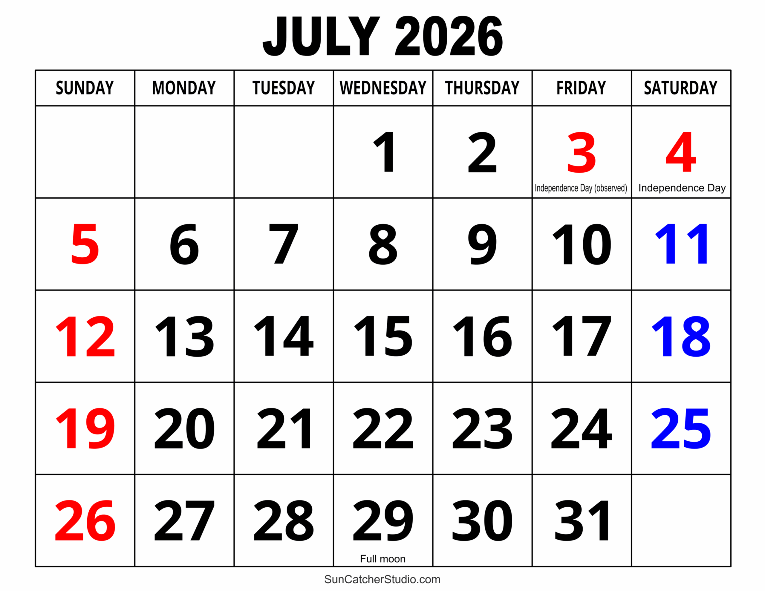 July 2026 Calendar Free Printable Free Printables Monograms Design Tools Patterns DIY Projects July 2026 Calendar Free Printable Free Printables Monograms Design Tools Patterns DIY Projects
