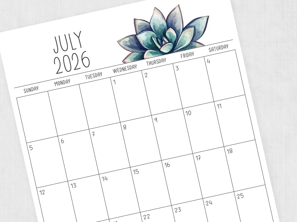 July 2026 Calendar Printable PDF Templates July 2026 Calendar Printable PDF Templates