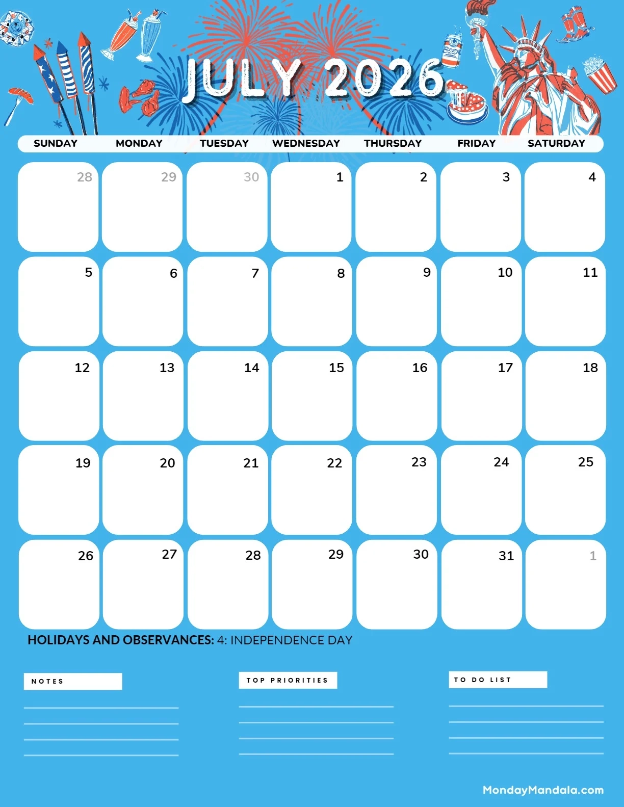 July 2026 Calendars 52 Free PDF Printables 
