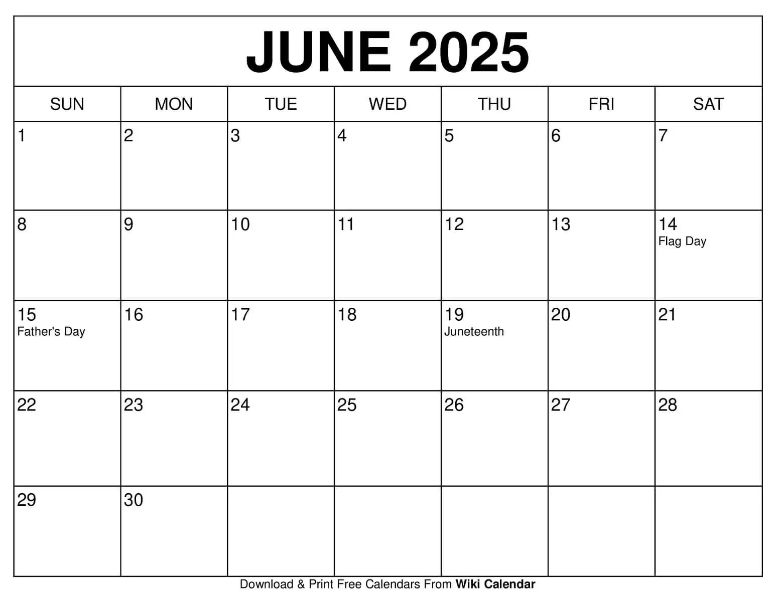 2025 Blank Monthly Calendar With Holidays 2025 Blank Monthly Calendar With Holidays