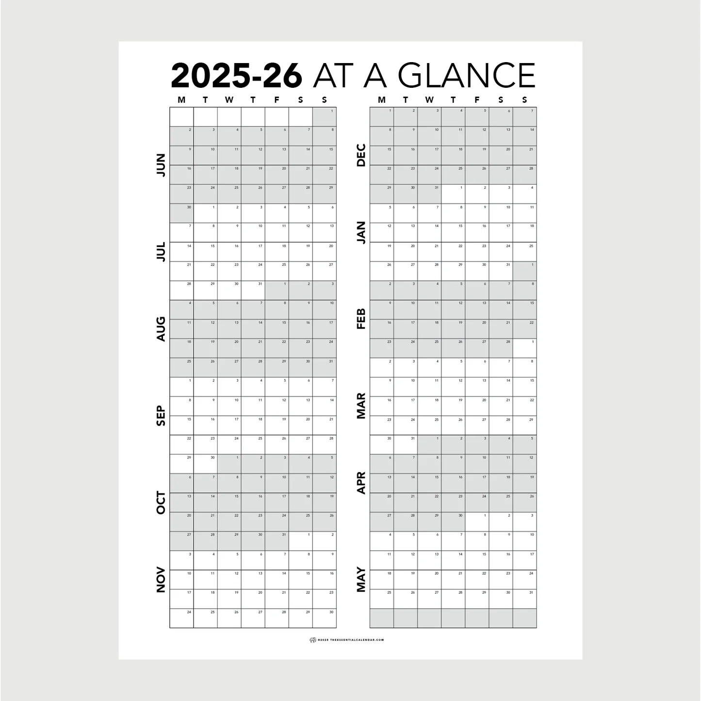 June 2025 May 2026 At A Glance Monday start June 2025 May 2026 At A Glance Monday start
