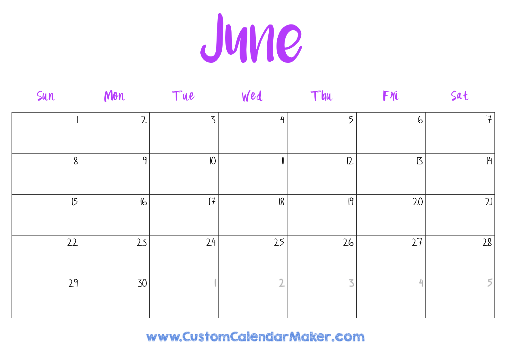 June 2025 Printable Calendar 23 Free Templates PDF Custom Calendar Maker June 2025 Printable Calendar 23 Free Templates PDF Custom Calendar Maker