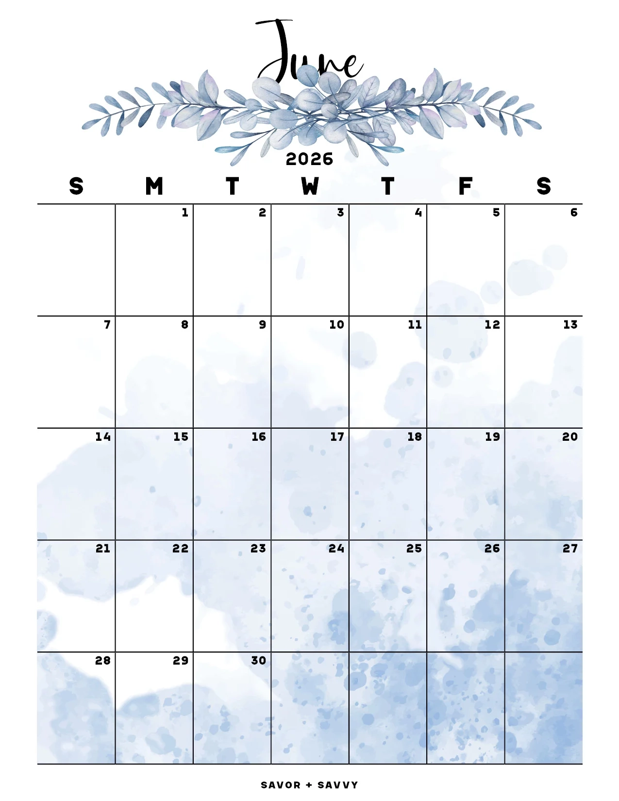 June 2026 Calendar Templates 14 Free Printables Savor Savvy June 2026 Calendar Templates 14 Free Printables Savor Savvy