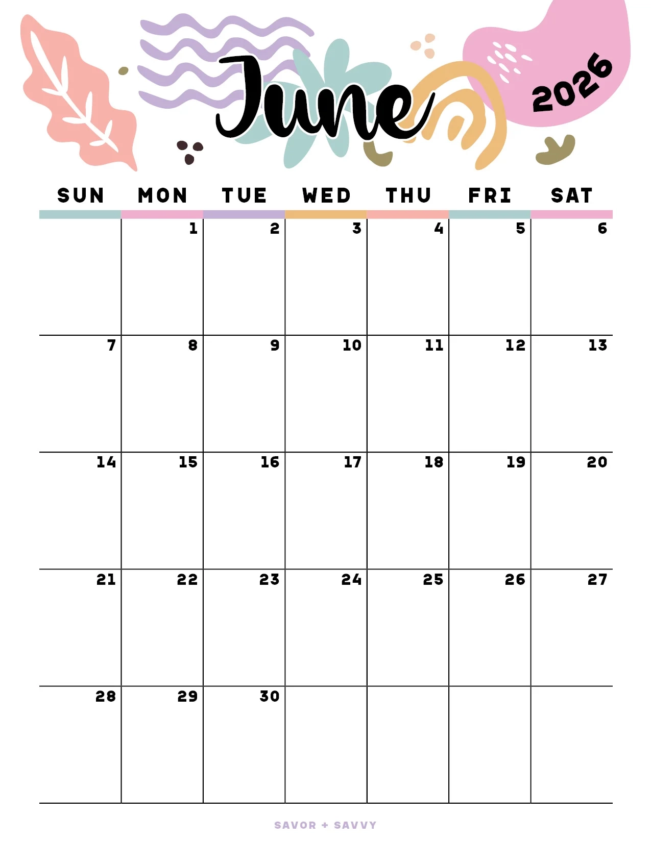 Blank Calendar June 2026 Pdf Blank Calendar June 2026 Pdf
