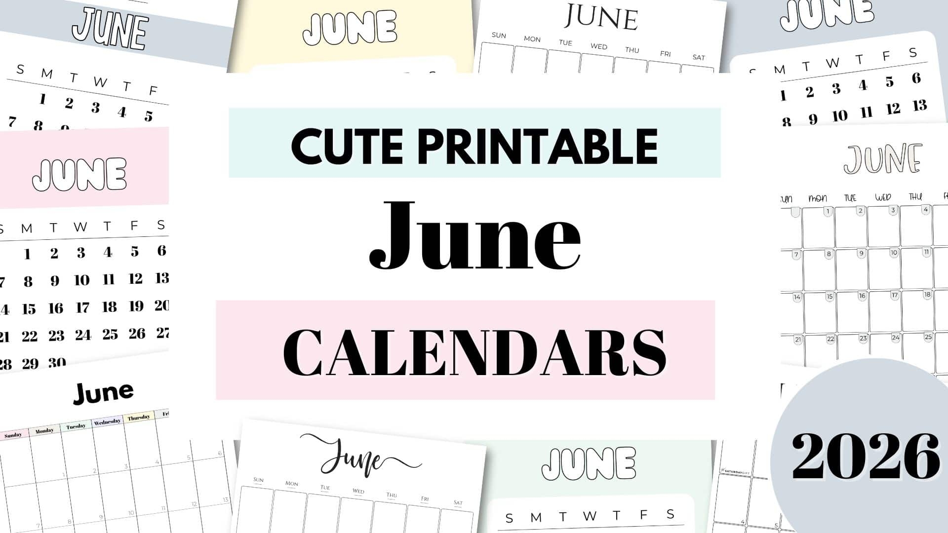 June 2026 Calendars 23 Cute FREE Printables June 2026 Calendars 23 Cute FREE Printables