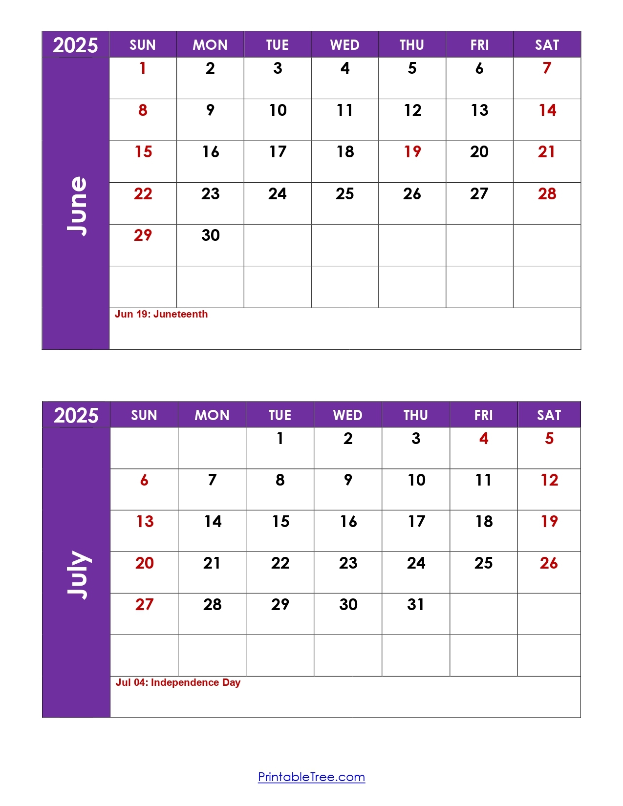 June And July 2025 Calendar Printable PDF Two Months Calendar June And July 2025 Calendar Printable PDF Two Months Calendar