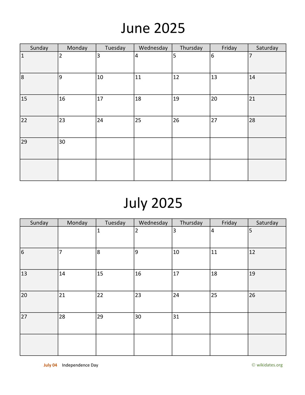 Blank July 2025 To June 2026 Calendar Blank July 2025 To June 2026 Calendar
