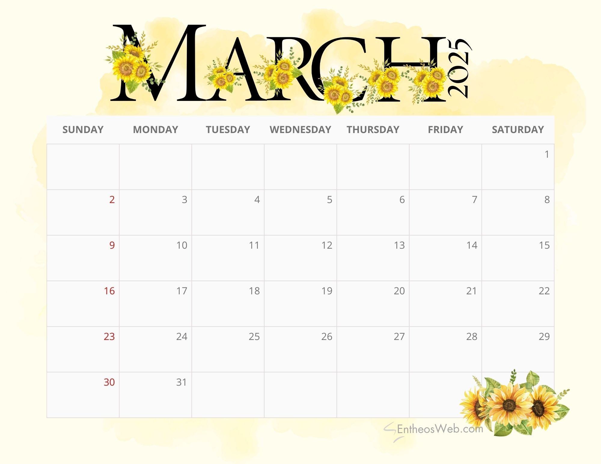 Blank March 2026 Calendar Printable Pdf Blank March 2026 Calendar Printable Pdf