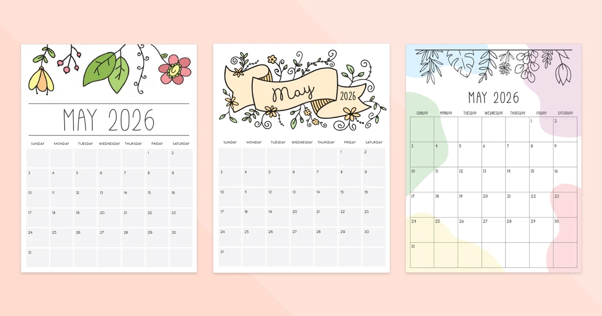 May 2026 Calendar Printable Tidy Plans