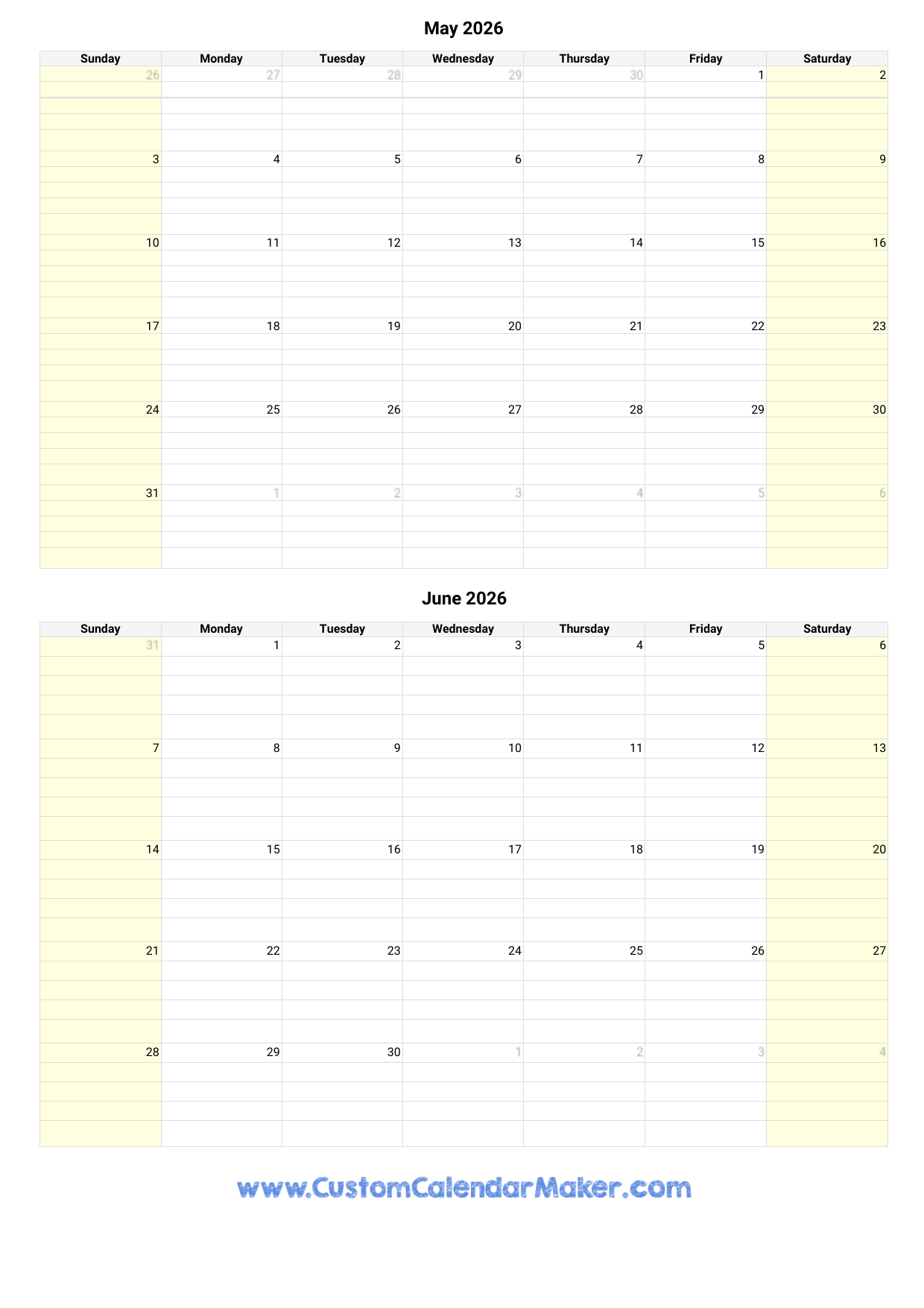 Blank June Calendar 2026 Pdf Blank June Calendar 2026 Pdf