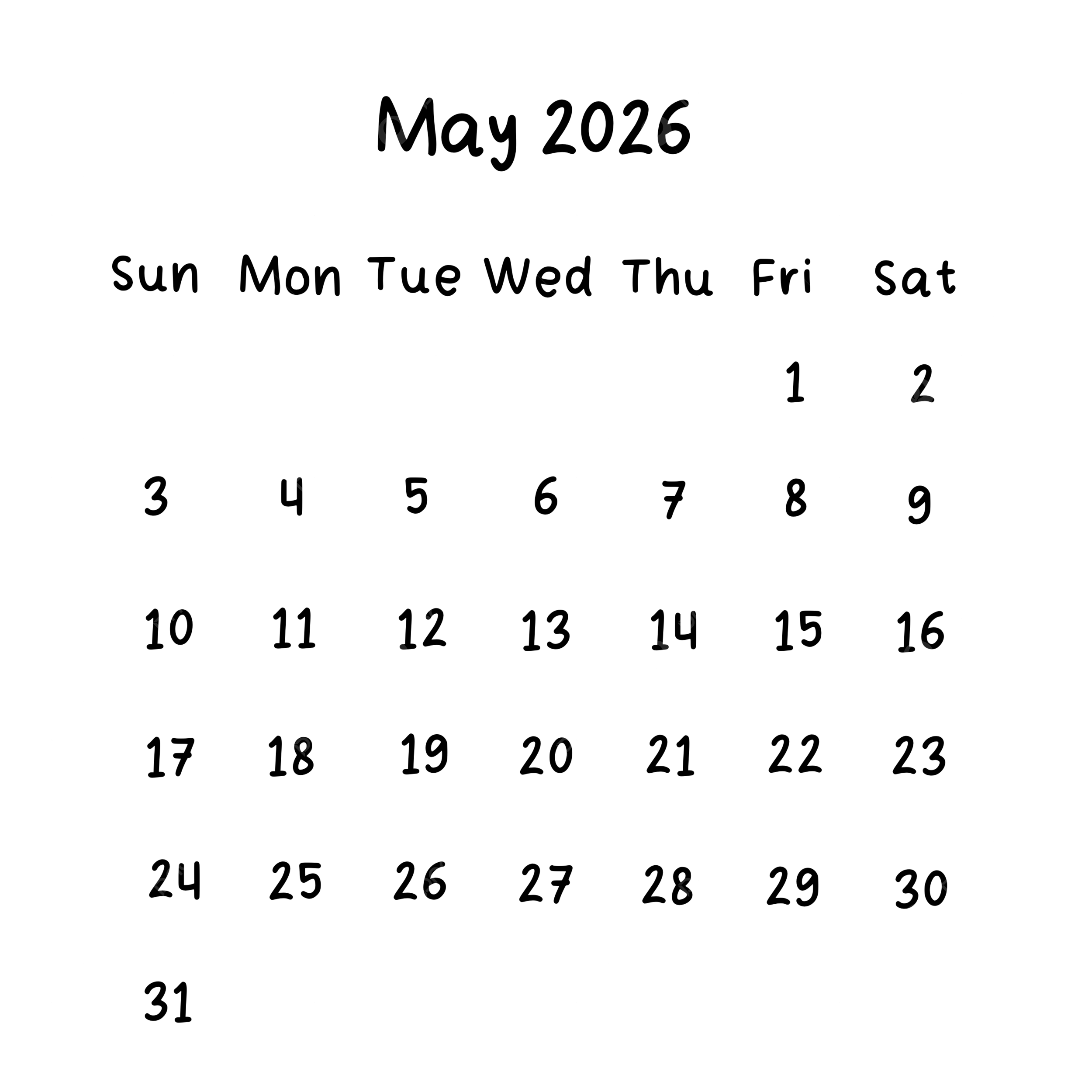 May Monthly Calendar 2026 In Black Color May Calendar 2026 PNG Transparent Clipart Image And PSD File For Free Download May Monthly Calendar 2026 In Black Color May Calendar 2026 PNG Transparent Clipart Image And PSD File For Free Download
